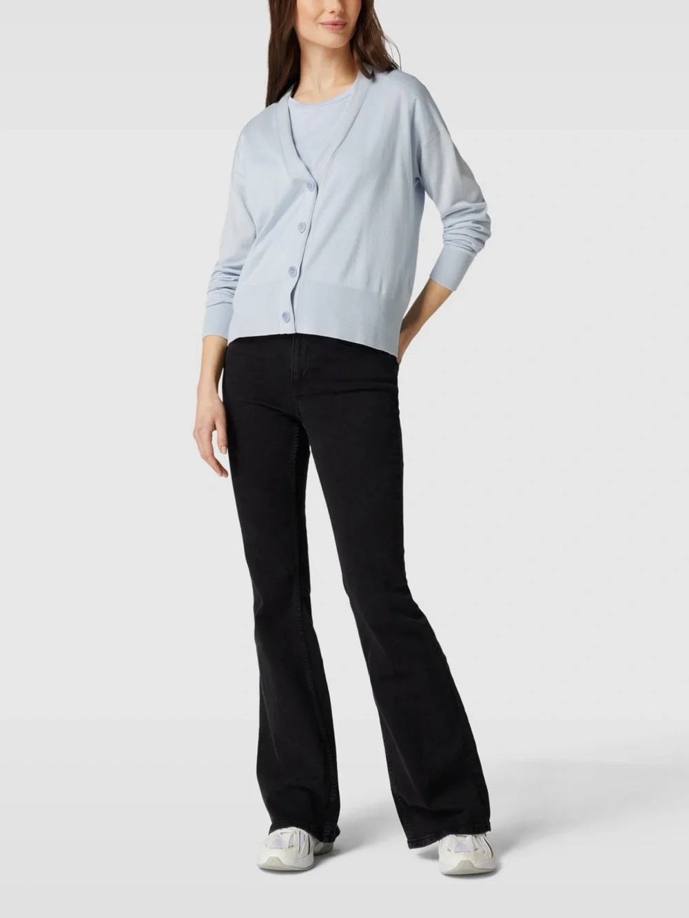 Armedangels Odinaa Cardigan Classic V Neck Button Up Relaxed Light Blue Small - Picture 3 of 11